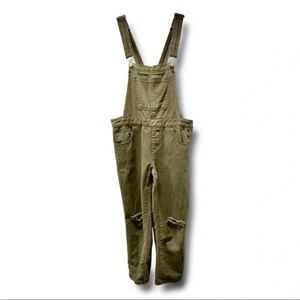 Women's Forever 21 Army Green Distressed Overalls Size M